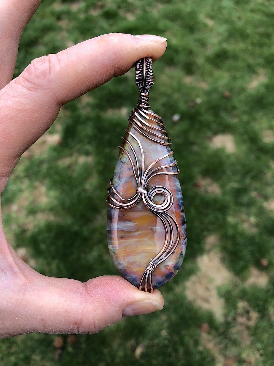 Blue Moon-Wire Wrapped Pendant Tutorial-Learn Wire Wrapping